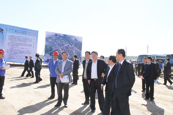 在己内酰胺项目土地整理现场观摩检查